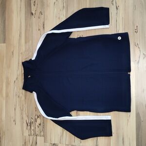 Xersion Navy Blue Zip-Up Lightweight Athletic Jacket XXS Size 4/5 White Stripes